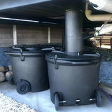 installed unit of Clivus Multrum High Profile Waterless Composting Toilet with Porcelain Pedestal