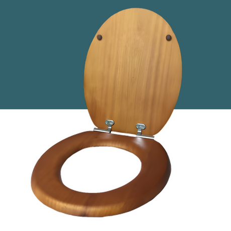 lid open of Ecoflo Premium Timber Toilet Seat (Soft Close)