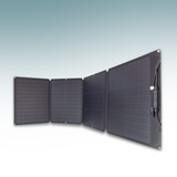 Foldable solar panel on a light gray background