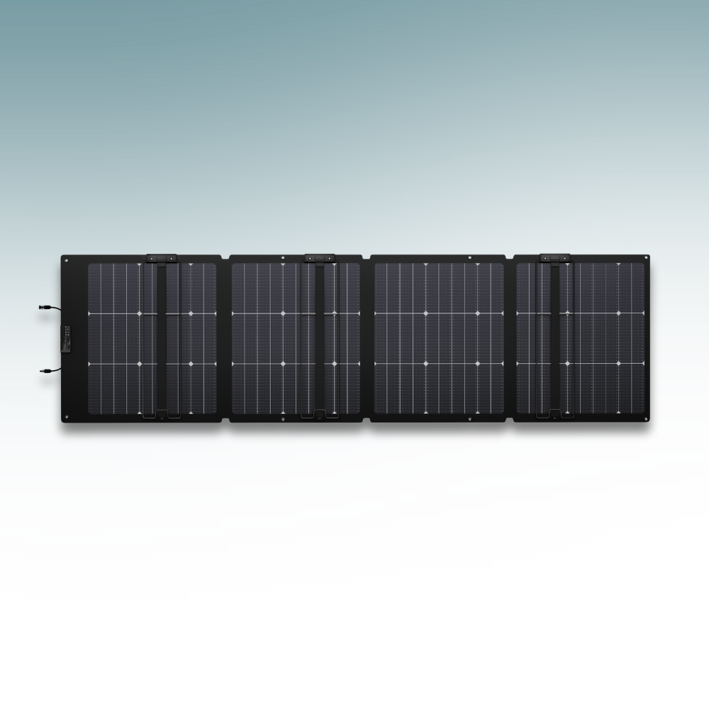 Foldable solar panel on a gradient gray background