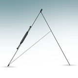 Side view of foldable solar panel on a gradient gray background