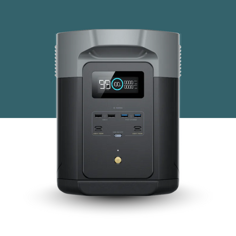 Power station with digital display on a white background