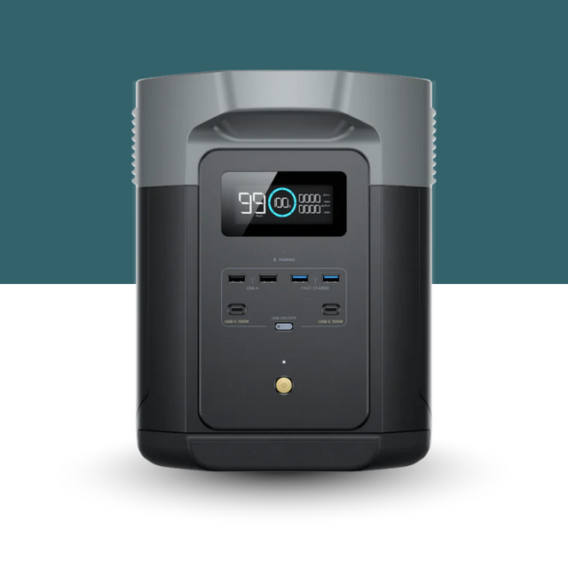 Power station with digital display on a white background