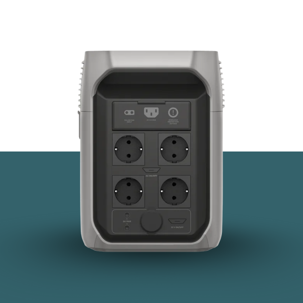 Power strip with multiple sockets on a gradient background