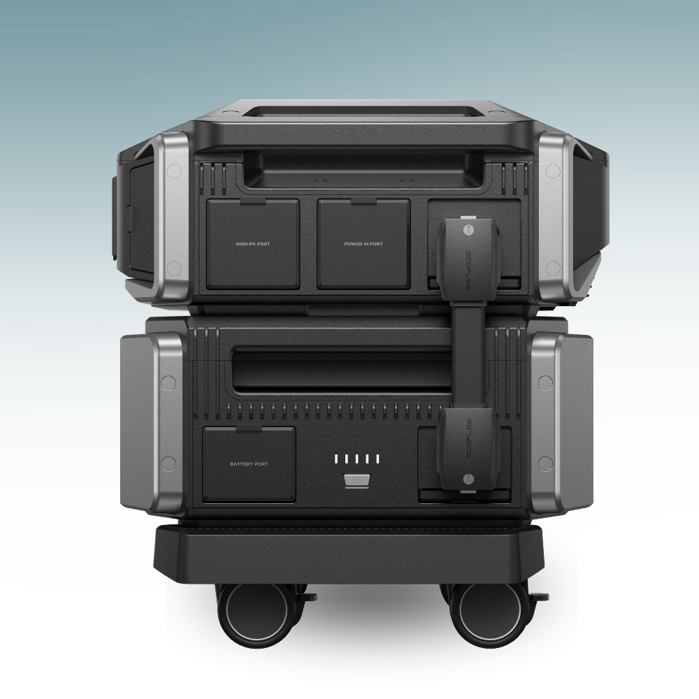 Rear View of Front view of EcoFlow Delta Pro Ultra Inverter + Battery Set