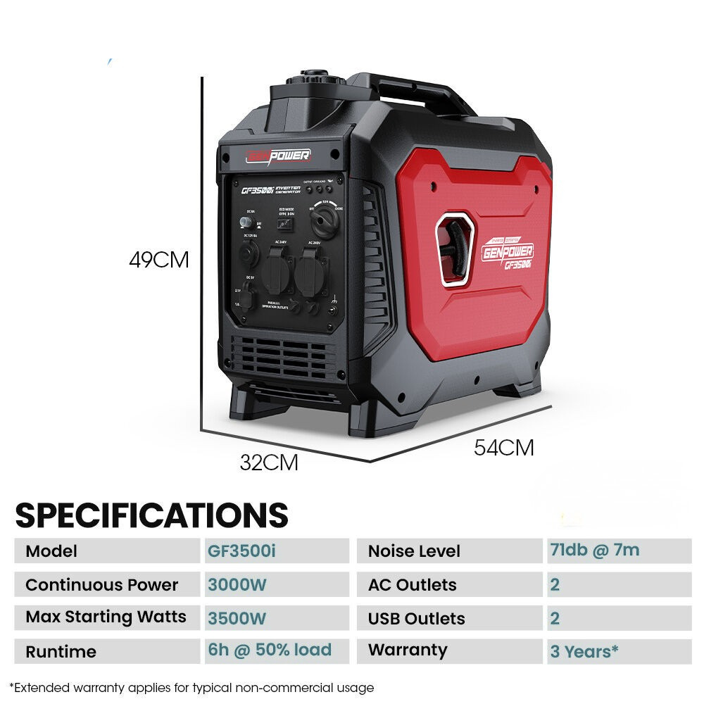 Portable power station with dimensions and specifications on a white background