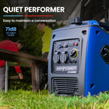 Highlighting the generator's low noise levels of 71dB, making it ideal for maintaining a quiet environment while delivering consistent power.