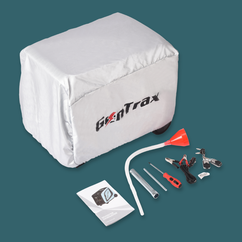 White GenTrax airbag system with tools on a teal background