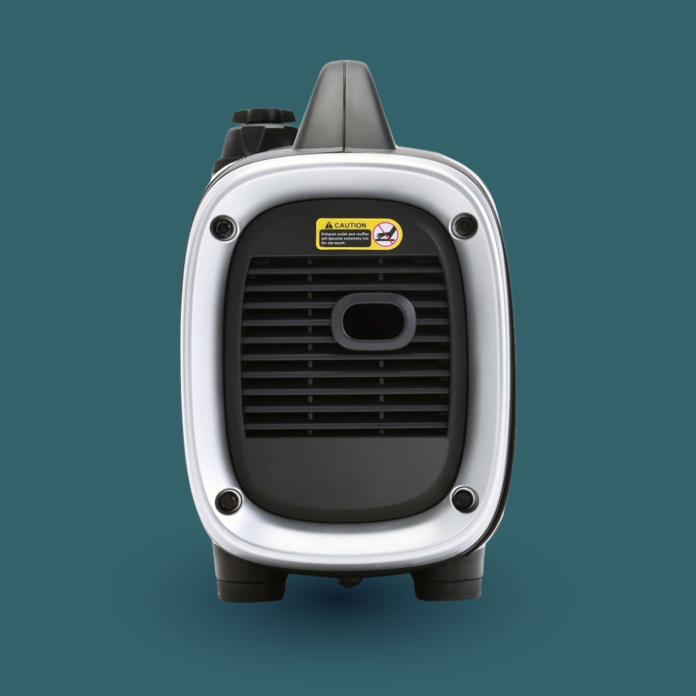 Portable generator on a teal background
