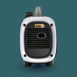 Portable generator on a teal background