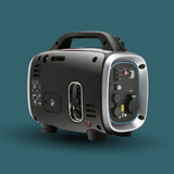 Portable generator on a teal background