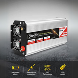 Angled product shot with feature highlights on a dark gradient background.