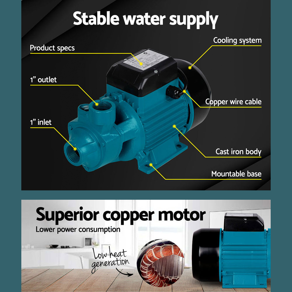 copper motor and other parts of Giantz 750W Peripheral Rust-Resistant Water Pump