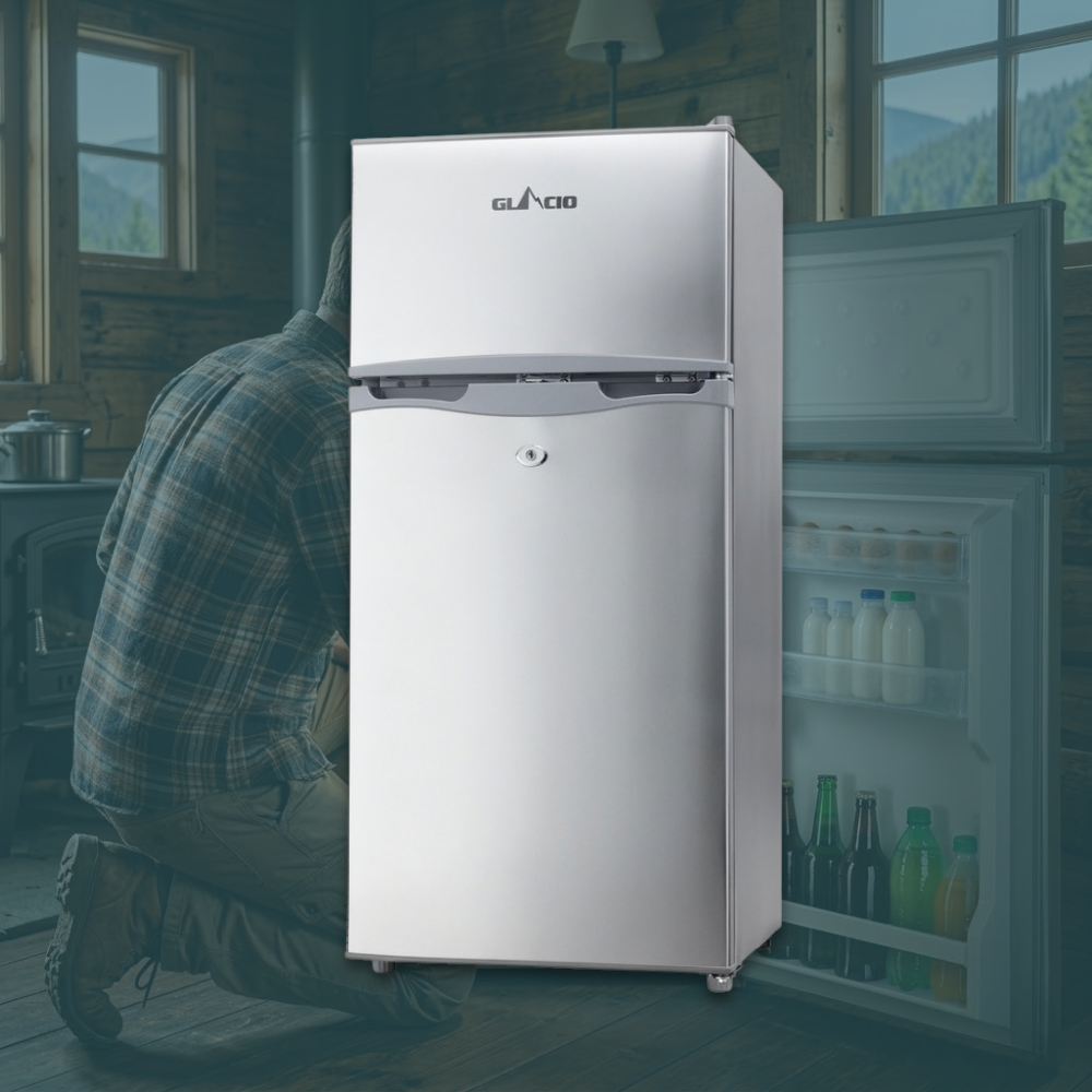 Glacio 100L 12V/24V Portable Upright Fridge Freezer - Silver