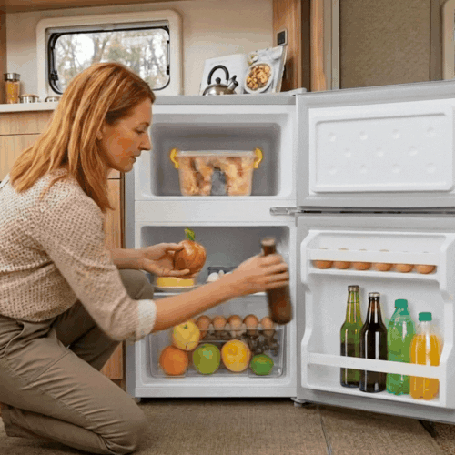 Glacio 65L 12V/24V/240V Upright Portable Fridge Freezer - Silver