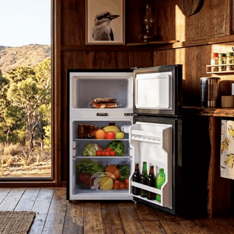 Glacio 90L 12V/24V/240V Upright Portable Fridge Freezer - Black