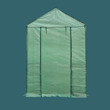 Green mesh greenhouse on a teal background