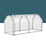 Clear greenhouse with a white frame on a white background