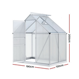 Small greenhouse with dimensions indicated on a white background