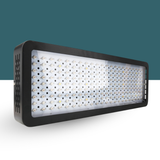 Rectangular LED light fixture on a white background