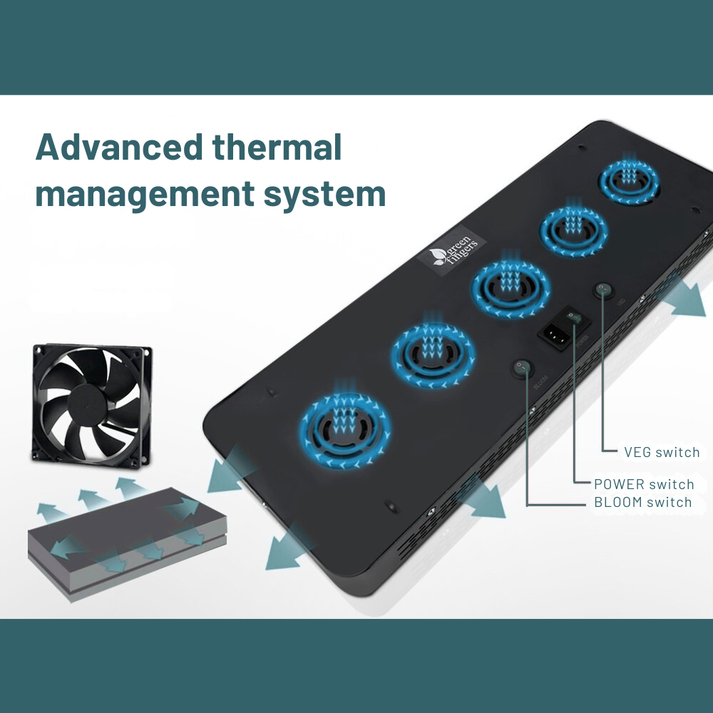 Advanced thermal management system with cooling components on a white background