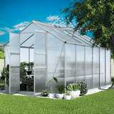 Green Fingers 3.7 x 2.5 x 2.26m Double Doors Aluminium Greenhouse Shed