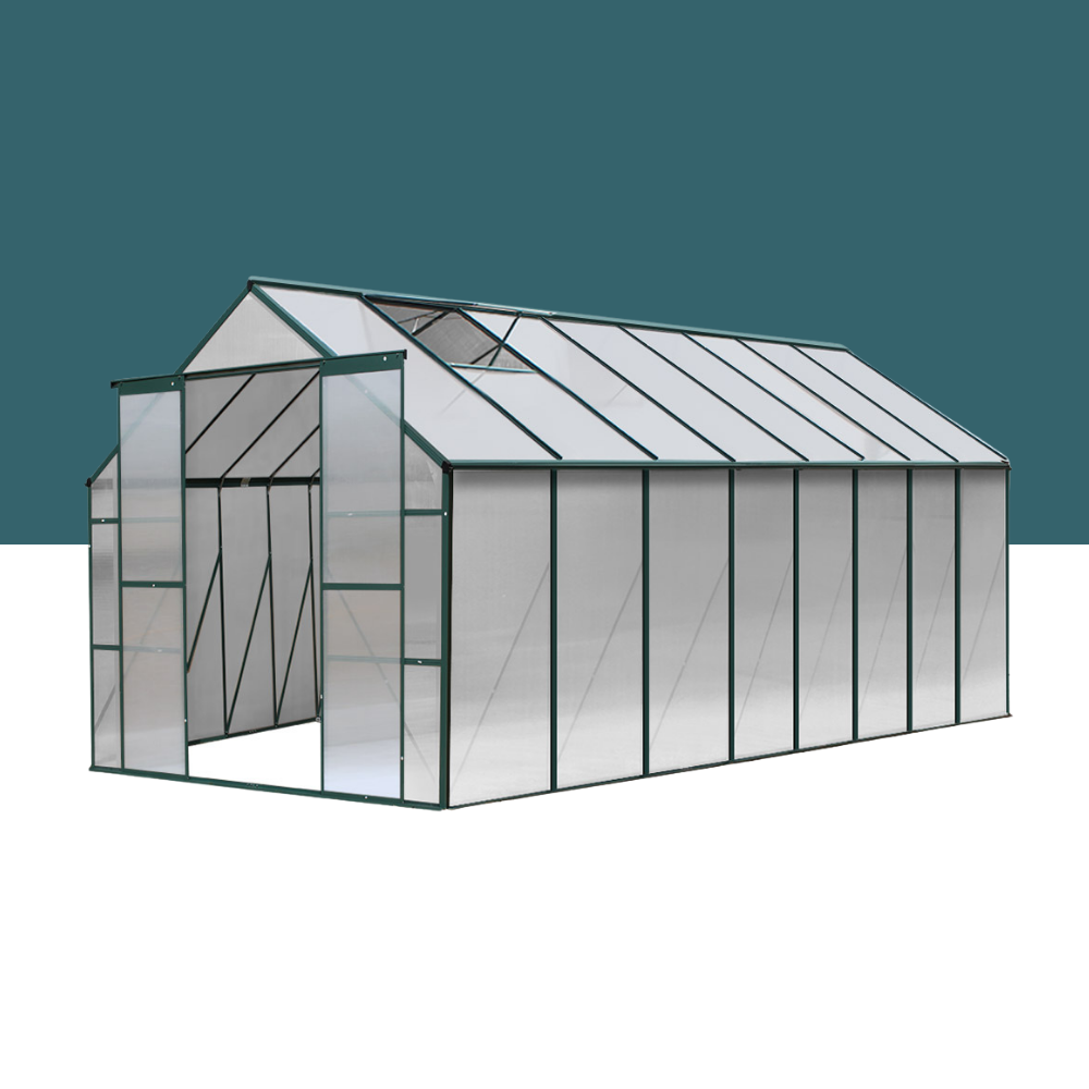 Glass greenhouse on a white background