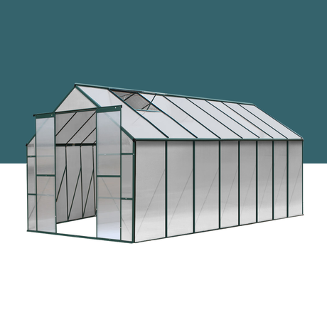 Glass greenhouse on a white background