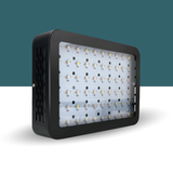 LED light panel with black frame on a white background