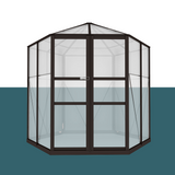 front view of greenfingers-2-4-x-2-1-x-2-32m-aluminium-polycarbonate-walk-in-greenhouse