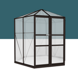 front view of greenfingers-2-4-x-2-1-x-2-32m-aluminium-polycarbonate-walk-in-greenhouse