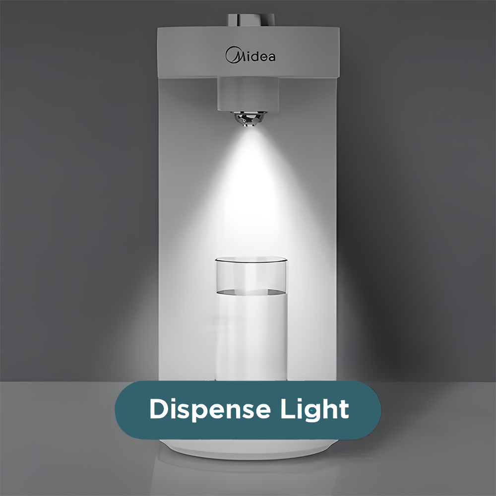 Dispenser light illuminating during water dispensing for better visibility