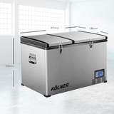Kölner refrigerator with dimensions displayed on a white background