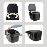 New Aim Portable Folding Camping Toilet With PU Seat Cover