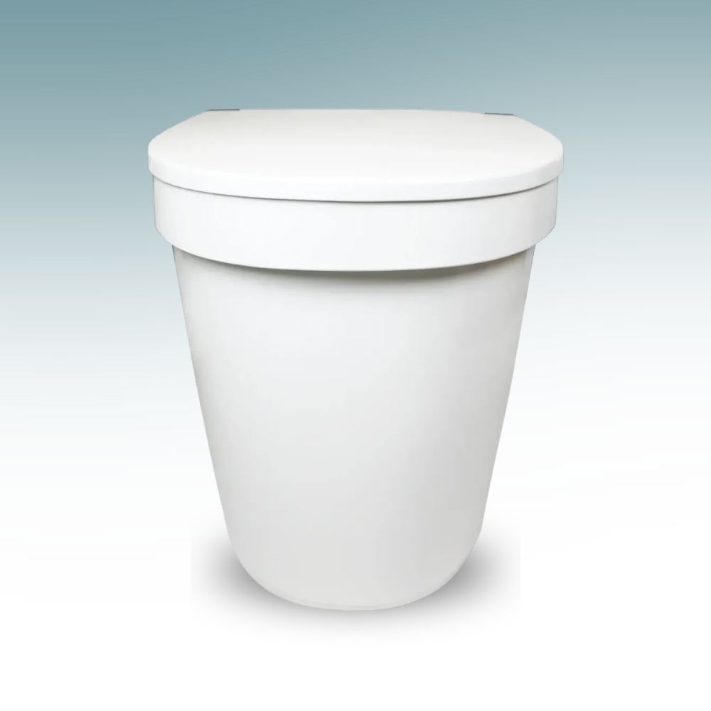 Separett Tiny® Composting Toilet With Urine Tube on a light gray background