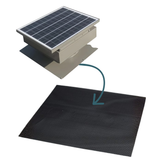 A graphic shows a square solar roof ventilator and points to the black mesh sheet used to seal it against bushfire embers.
