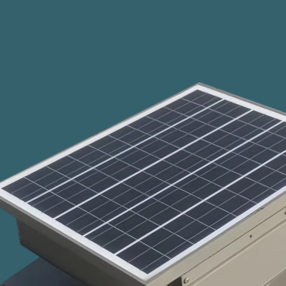 Solar panel ventilator on a clear background