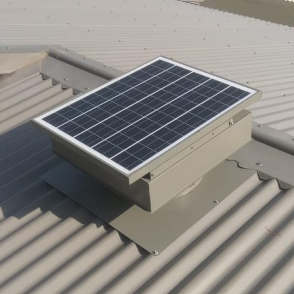 Solar panel ventilator  on a roof