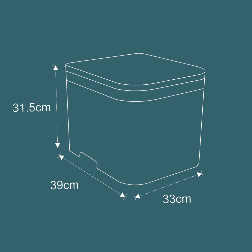 dimensions of The All New OGO™ Nomad Composting Toilet