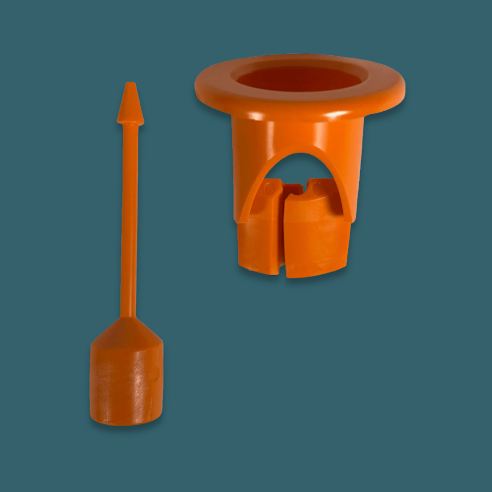 Trelino® Evo Composting Toilet "Urinometer" Level Indicator on a teal background
