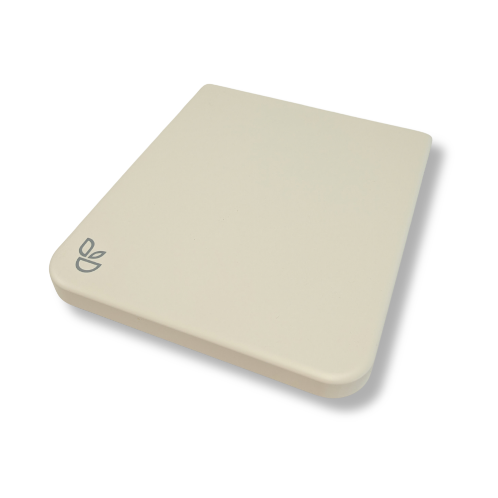 A White rectangular lid for portable toilet bowl