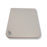 A White rectangular lid for portable toilet bowl