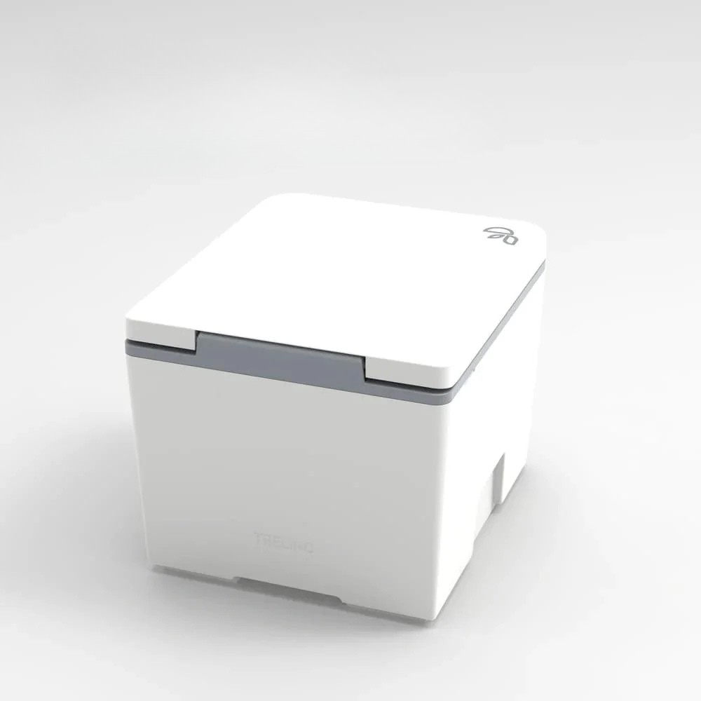 Trelino® Evo Portable Composting Toilet with a brand logo on a light gray background