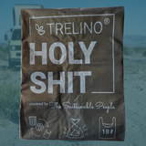 Brown paper bag with 'TRELINO' branding and text on a blurred background