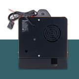 Back view of VEVOR 5kW 12V Diesel Air Heater With Remote Control on a white and green gradient background