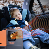 Child sleeping in a car seat with a Vevor device in front