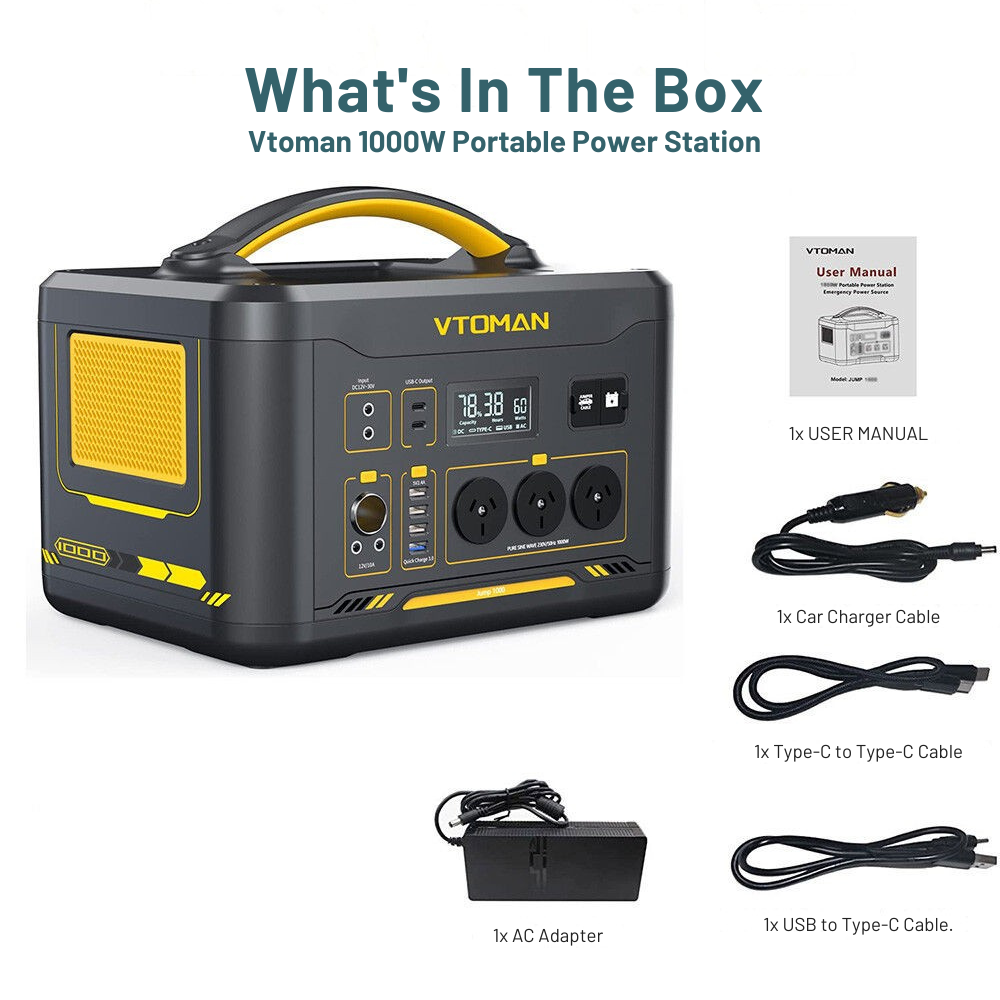Vtoman 1000W 1408Wh Portable Power Station